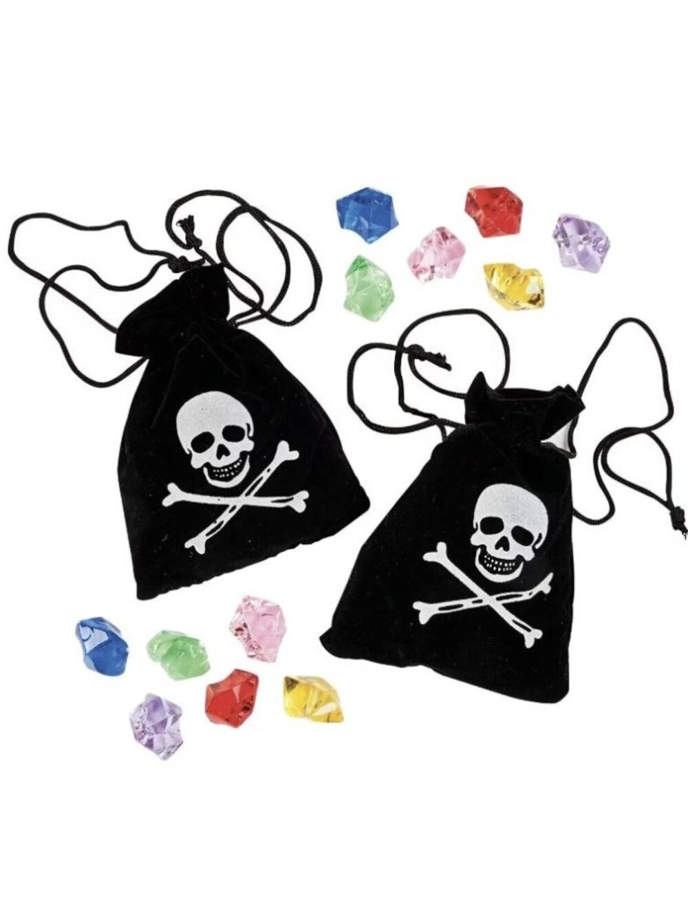 Oriental Trading Pirate Jewels Drawstring Bags Set of 12 Plastic Party Gifts New